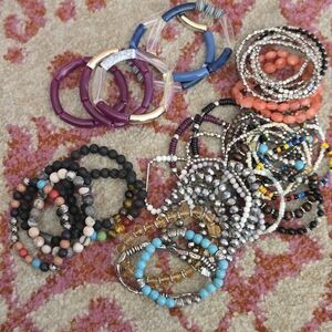 Bag Of Colorful Beaded Bracelet Sets
